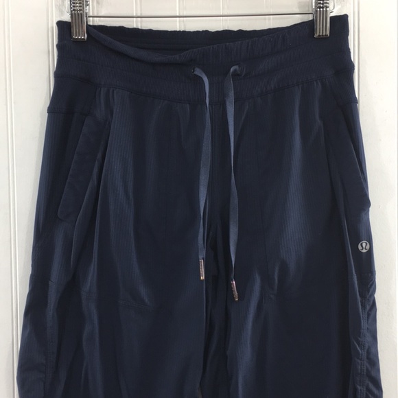 Lululemon Athletica Blue Stripes Jogger Pants Womens 4 Dance Studio - Picture 2 of 8